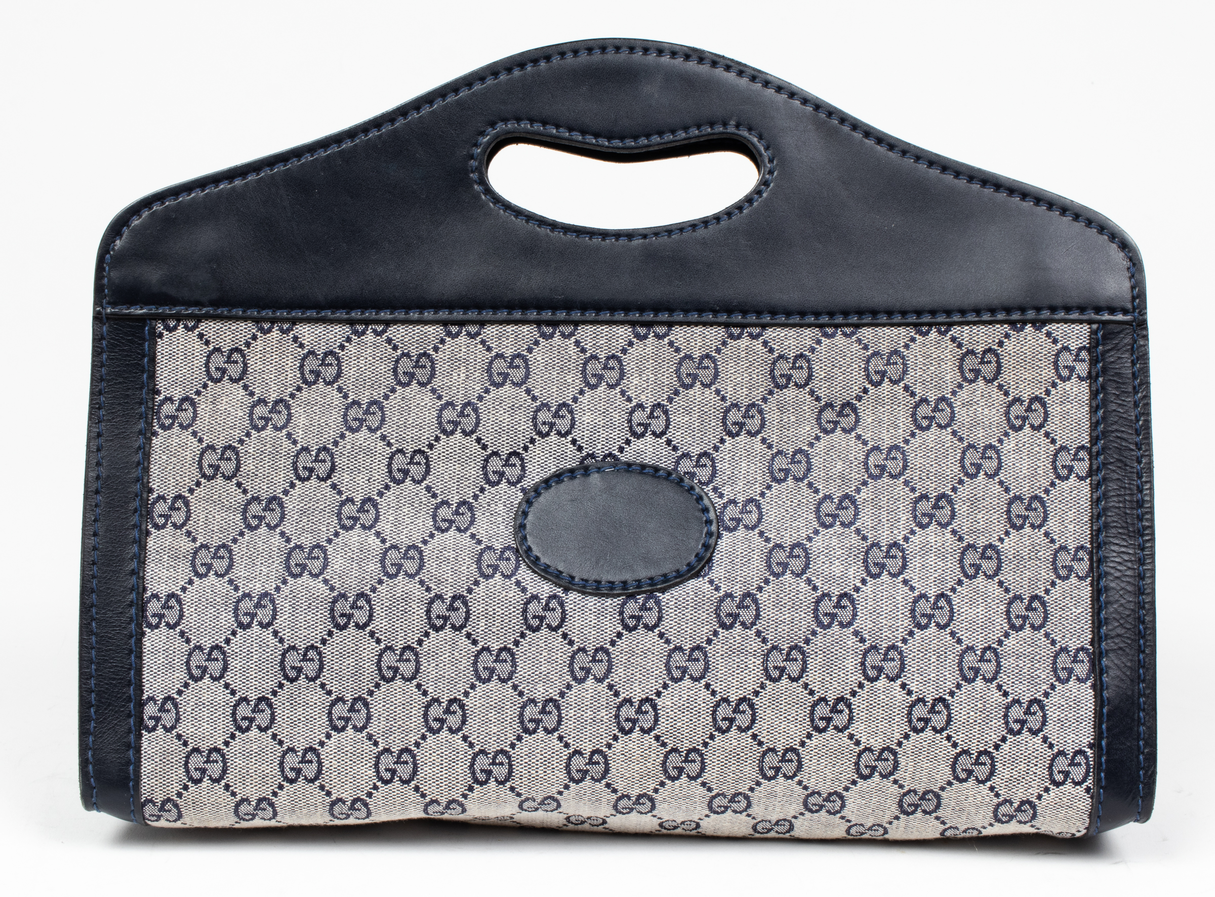 GUCCI NAVY BLUE LEATHER AND