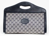 GUCCI NAVY BLUE LEATHER AND CA