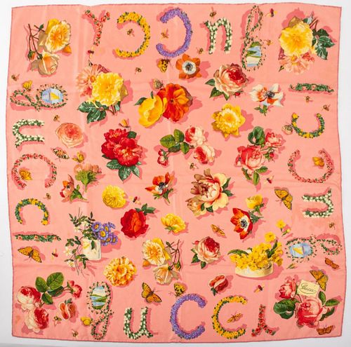 GUCCI PINK FLOWER &AMP; INSECT SILK