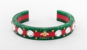 GUCCI RED & GREEN CRYSTAL STUD