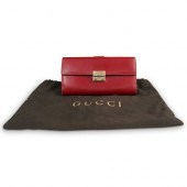 GUCCI RED LEATHER WALLETDESCRI