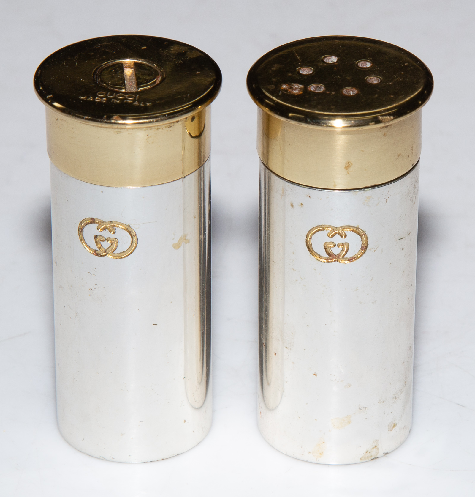 GUCCI STAINLESS STEEL SALT SHAKER &