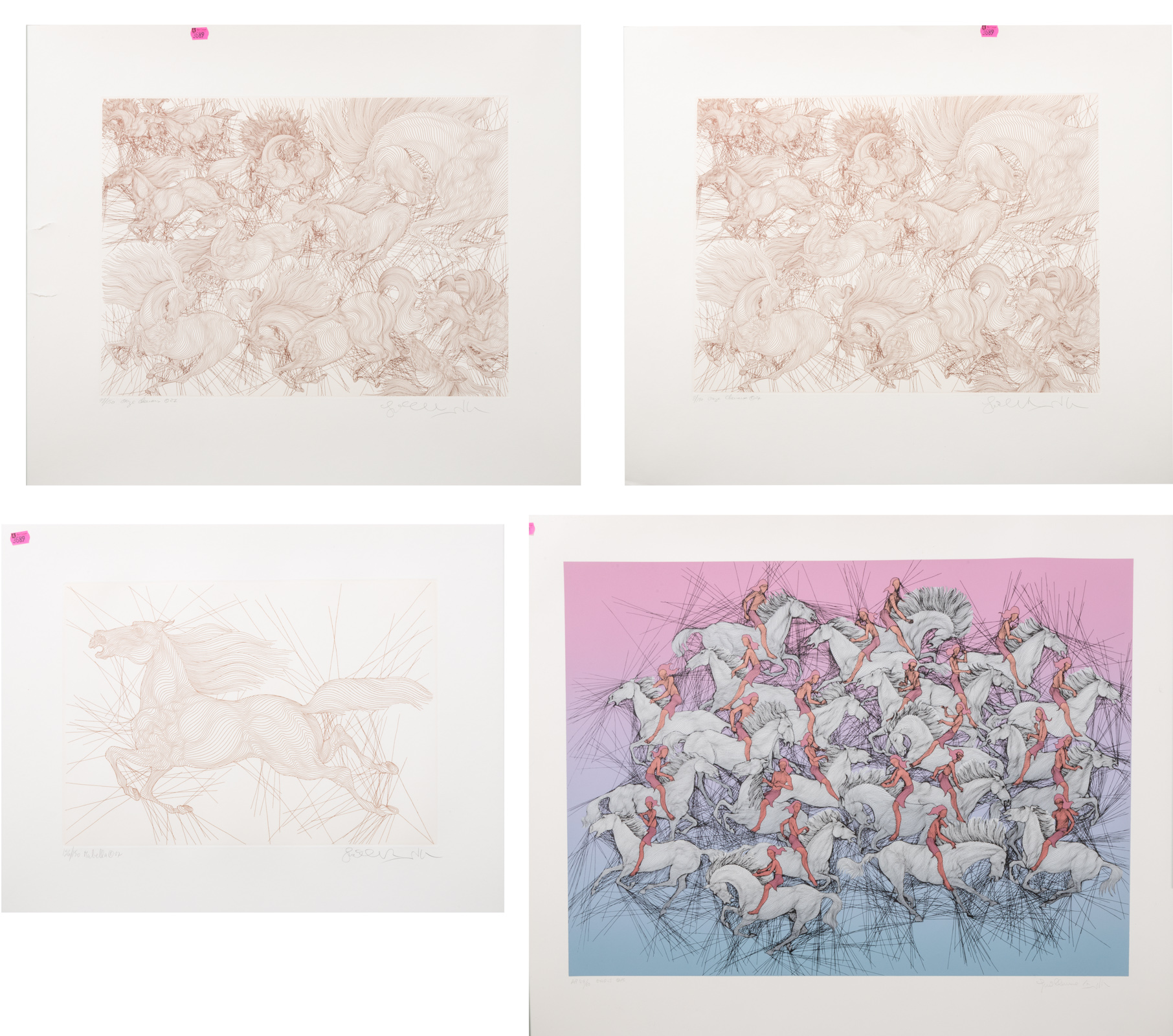 GUILLAME AZOULAY. FOUR UNFRAMED