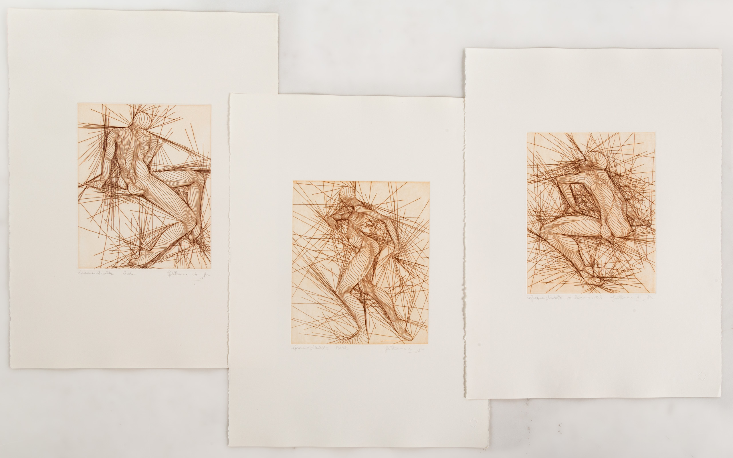 GUILLAUME AZOULAY. THREE UNFRAMED