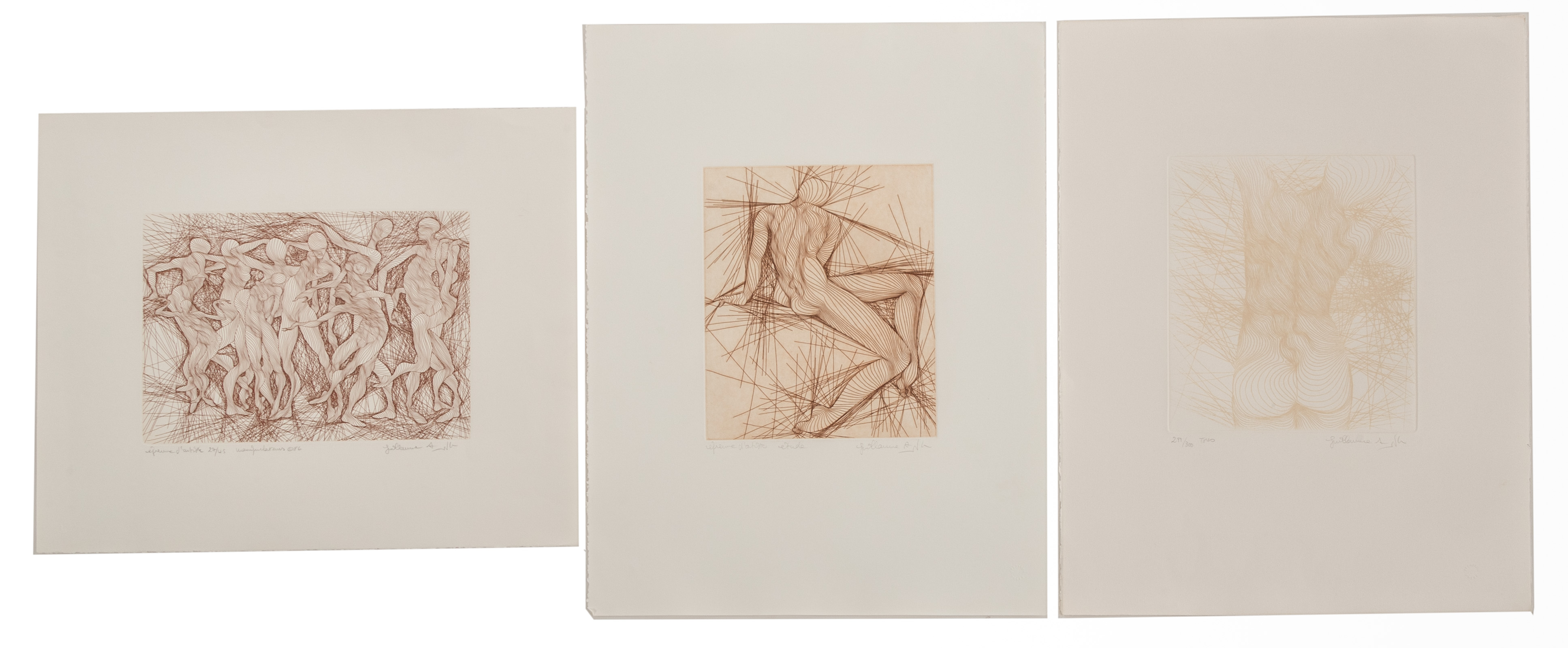 GUILLAUME AZOULAY. THREE UNFRAMED