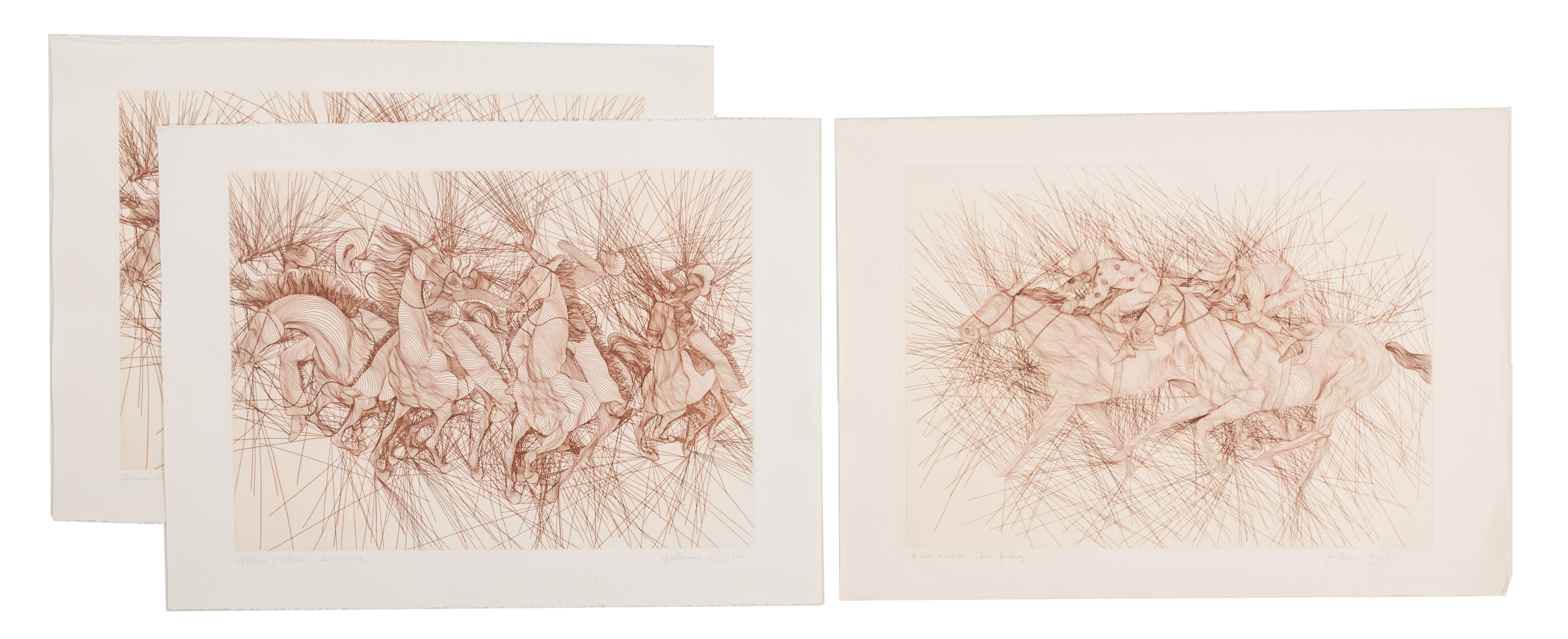 GUILLAUME AZOULAY. THREE UNFRAMED