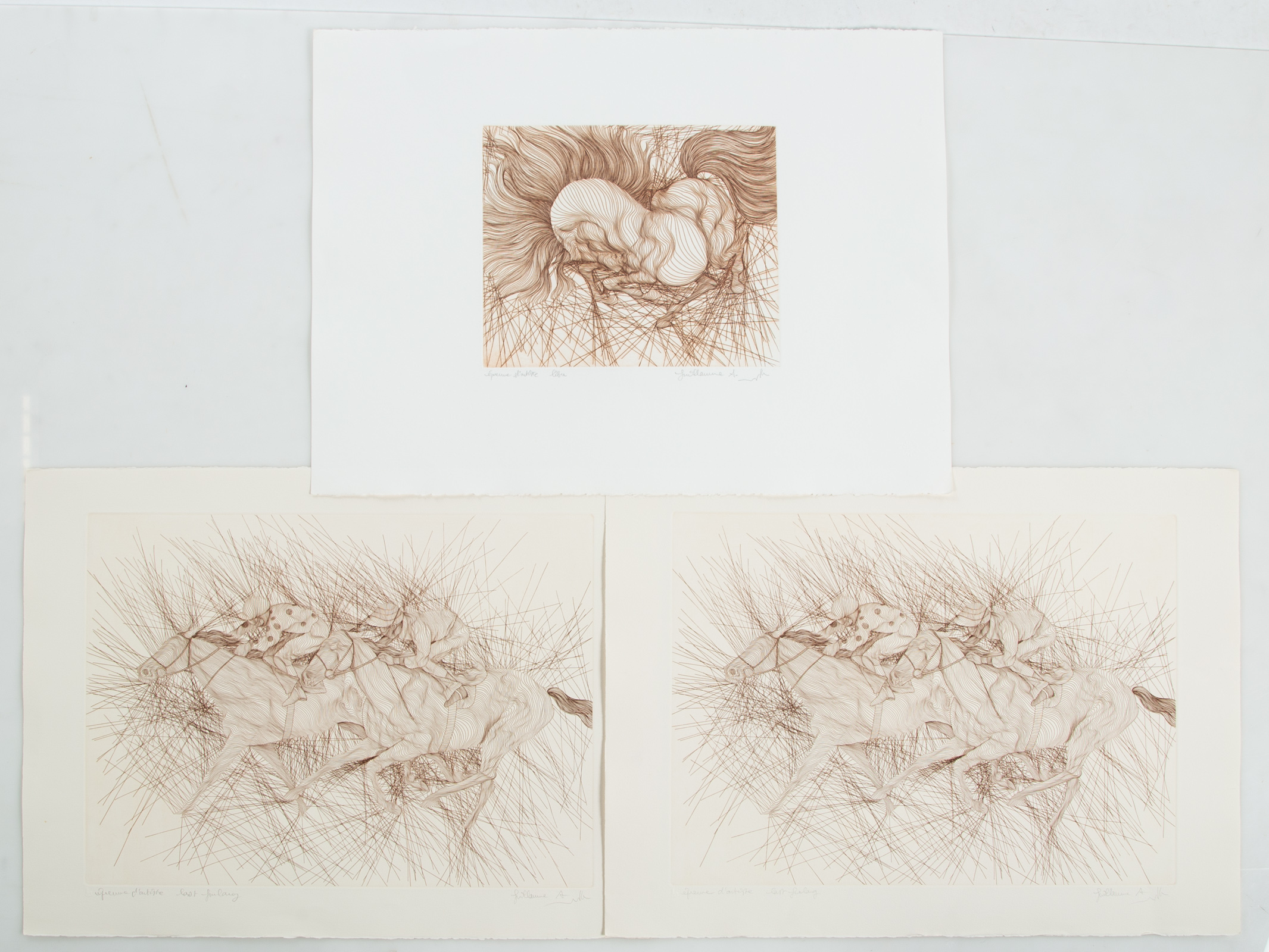 GUILLAUME AZOULAY. THREE UNFRAMED