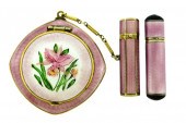 GUILLOCHE LAVENDER ENAMEL COMP