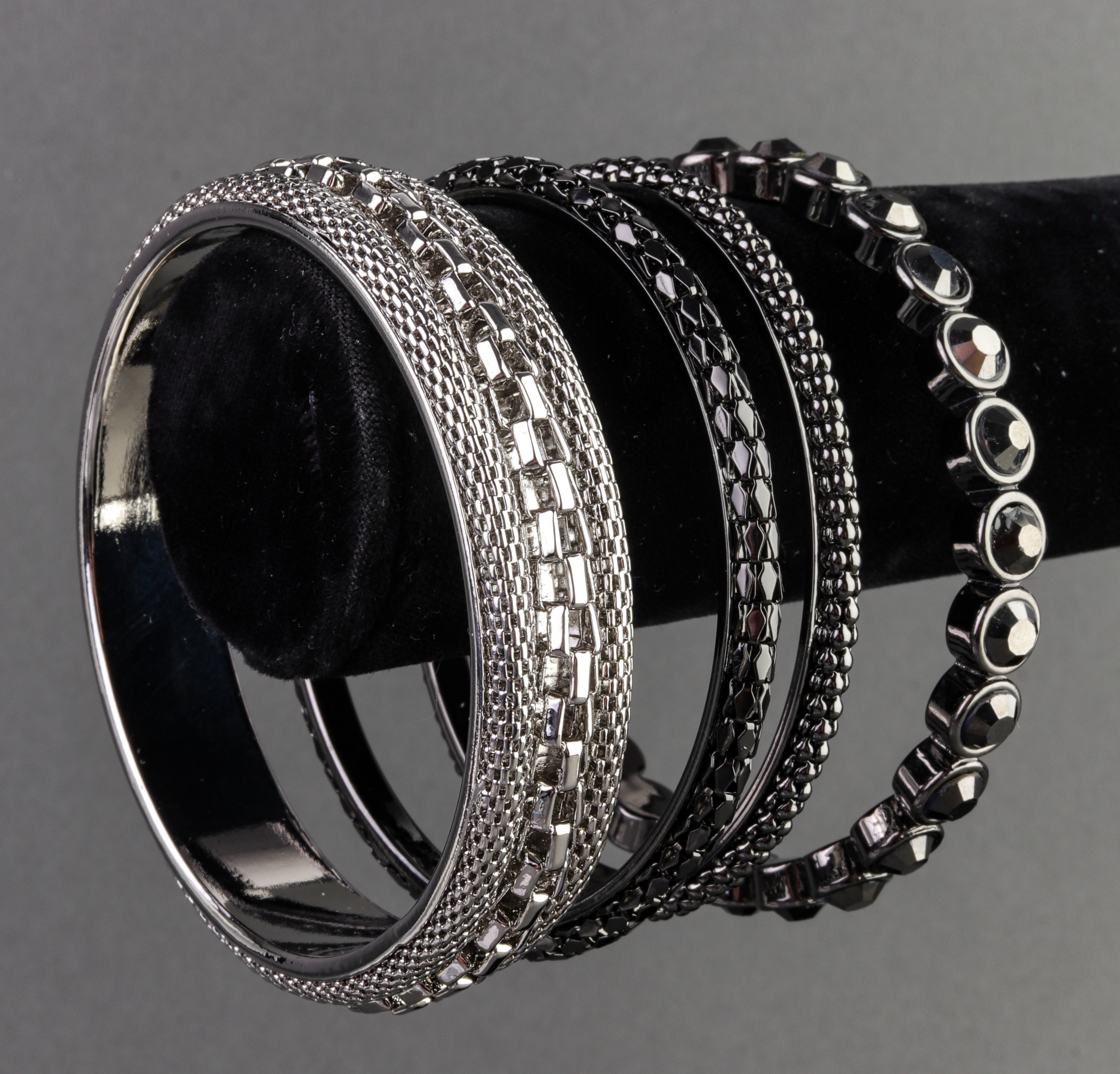 GUNMETAL & SILVER-TONE MARCASITE
