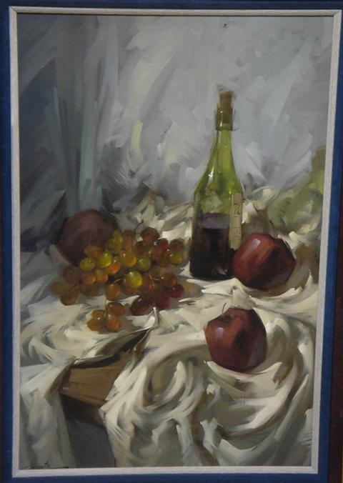 Gunta, American, 20th c, o/c, grape
