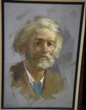 Gunta, o/c, portrait of a bear