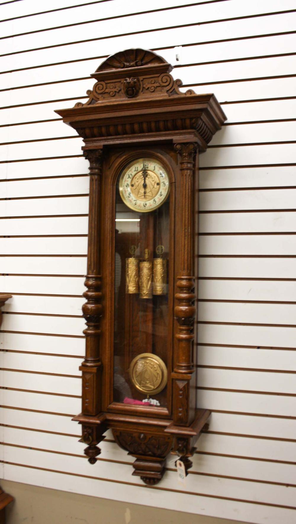 GUSTAV BECKER LONG CASE WALL CLOCK,