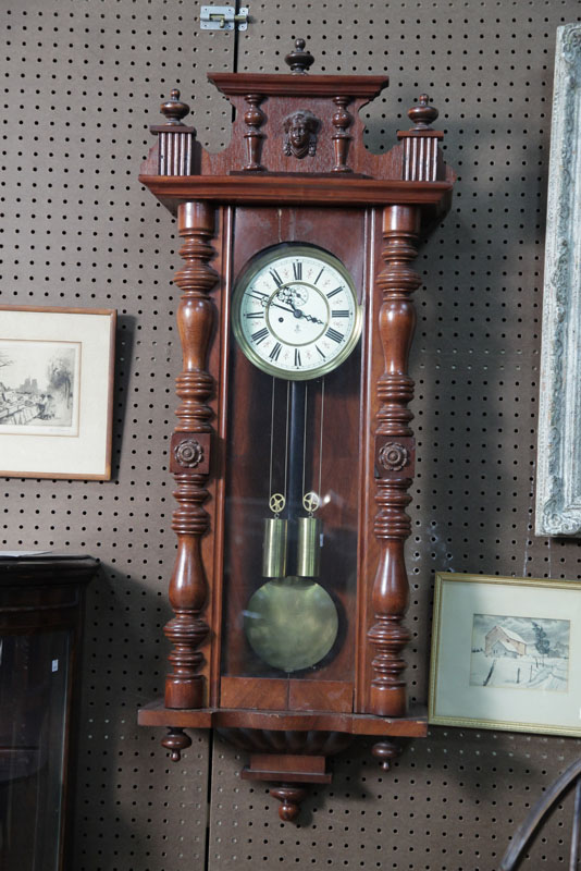 GUSTAV BECKER WALL CLOCK. Brass