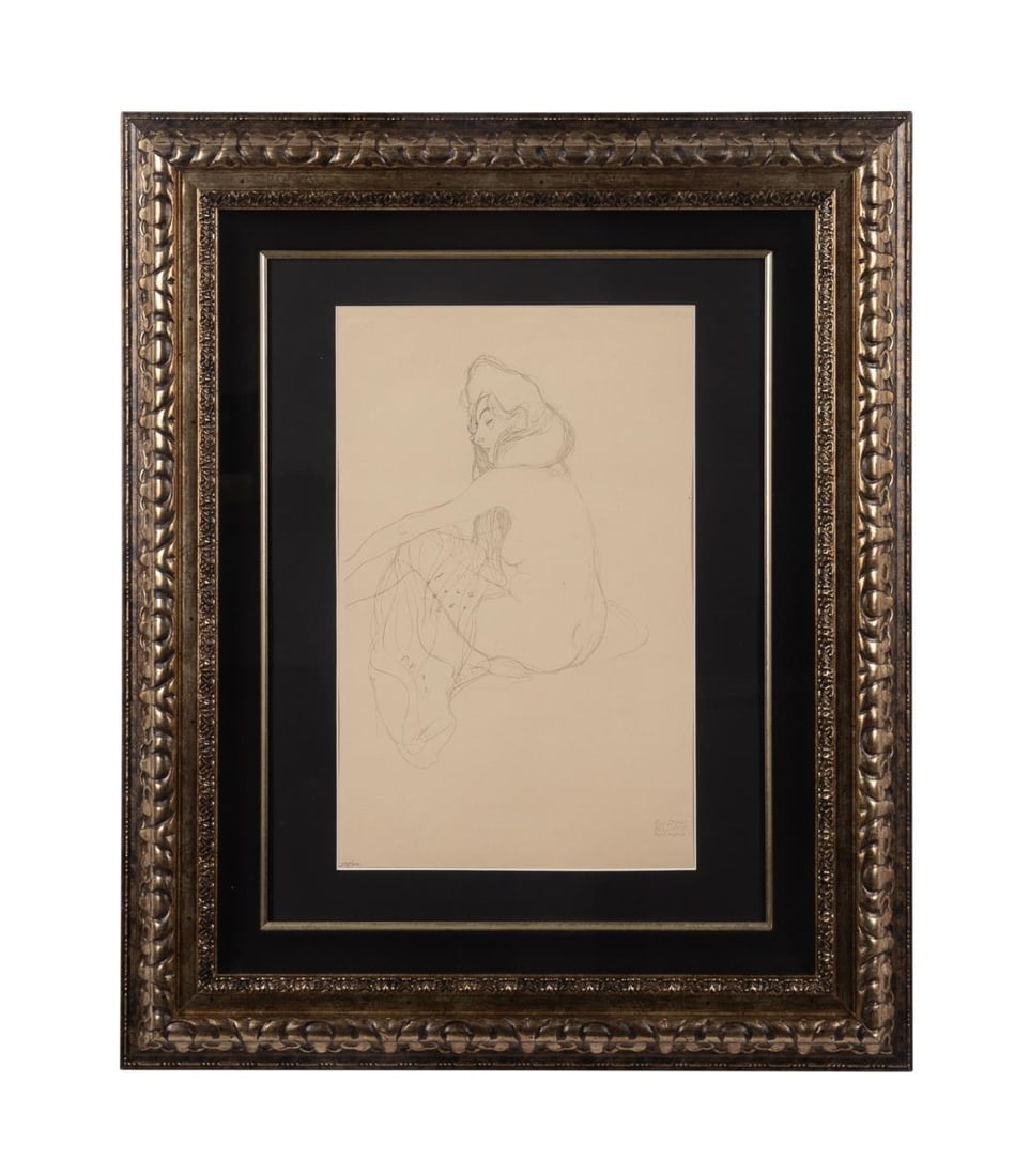 GUSTAV KLIMT NUDE FIGURE STUDY,