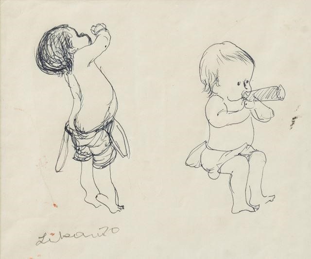 GUSTAV LIKAN (D.1998) INK SKETCH