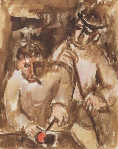 GUSTAV LIKAN (D.1998) WATERCOLOR