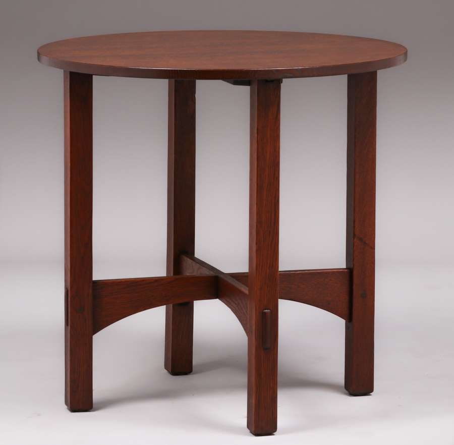 GUSTAV STICKLEY 30"D LAMP TABLE