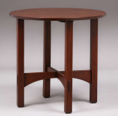 GUSTAV STICKLEY 30"D LAMP TABL