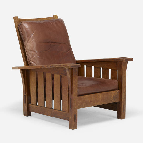 Gustav Stickley. Drop-arm Morris