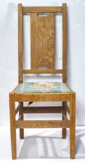 GUSTAV STICKLEY OAK H BACK SID