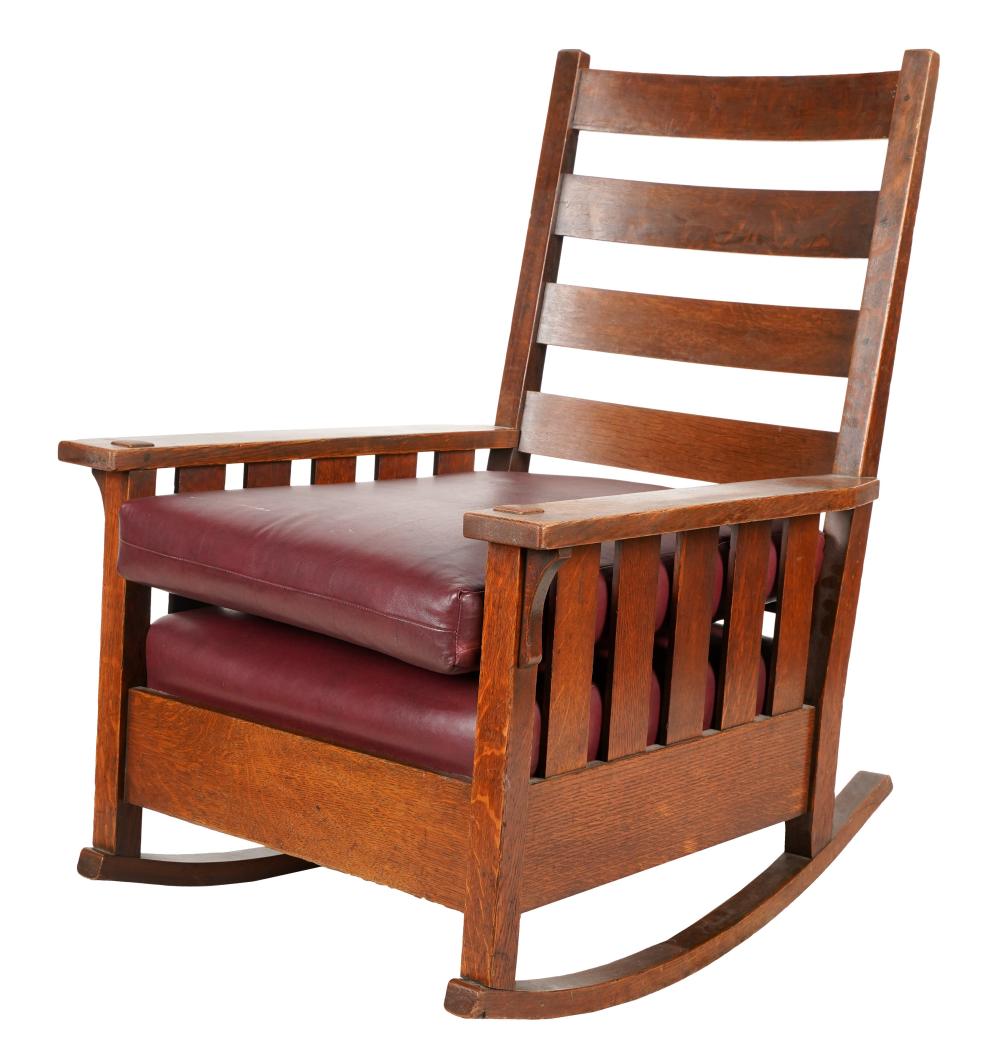 GUSTAV STICKLEY OAK ROCKING CHAIR