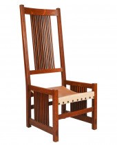 GUSTAV STICKLEY OAK SPINDLE BA