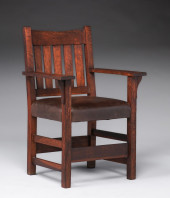 GUSTAV STICKLEY V-BACK ARMCHAI
