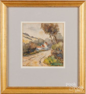 GUSTAV WIEGAND WATERCOLOR LAND