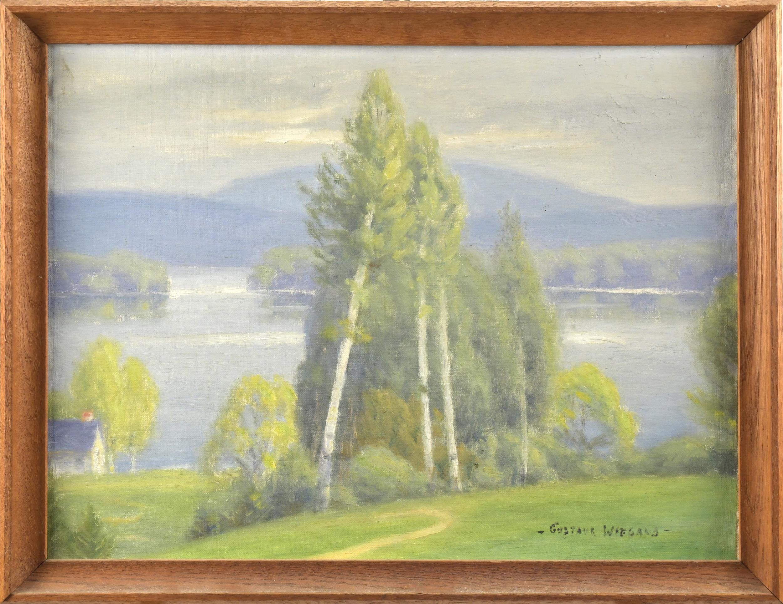 GUSTAVE WIEGAND OIL ON CANVAS, LAKE