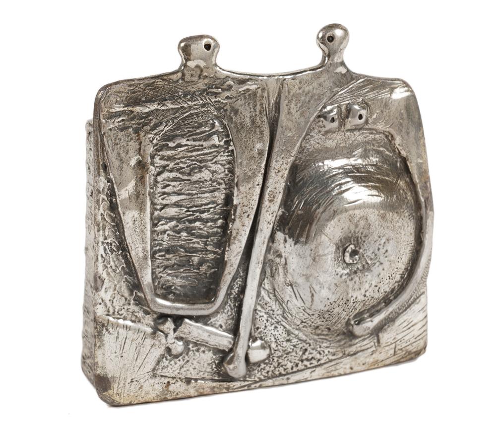 GUY VIDAL PEWTER FIGURAL DESK