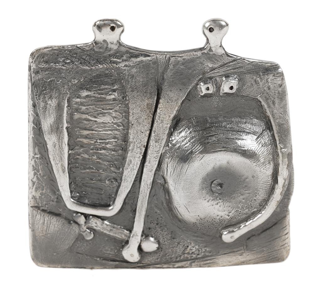 GUY VIDAL PEWTER FIGURAL DESK