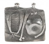 GUY VIDAL PEWTER FIGURAL DESK