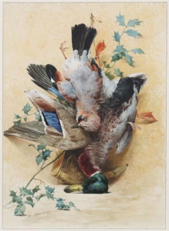 H. ALLOUARD WATERCOLOR STILL LIFE