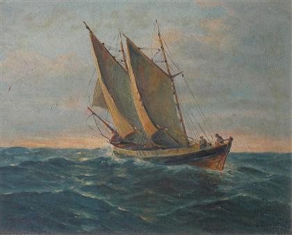 H. BRICKMAN  pair of oils  "SHIP AT