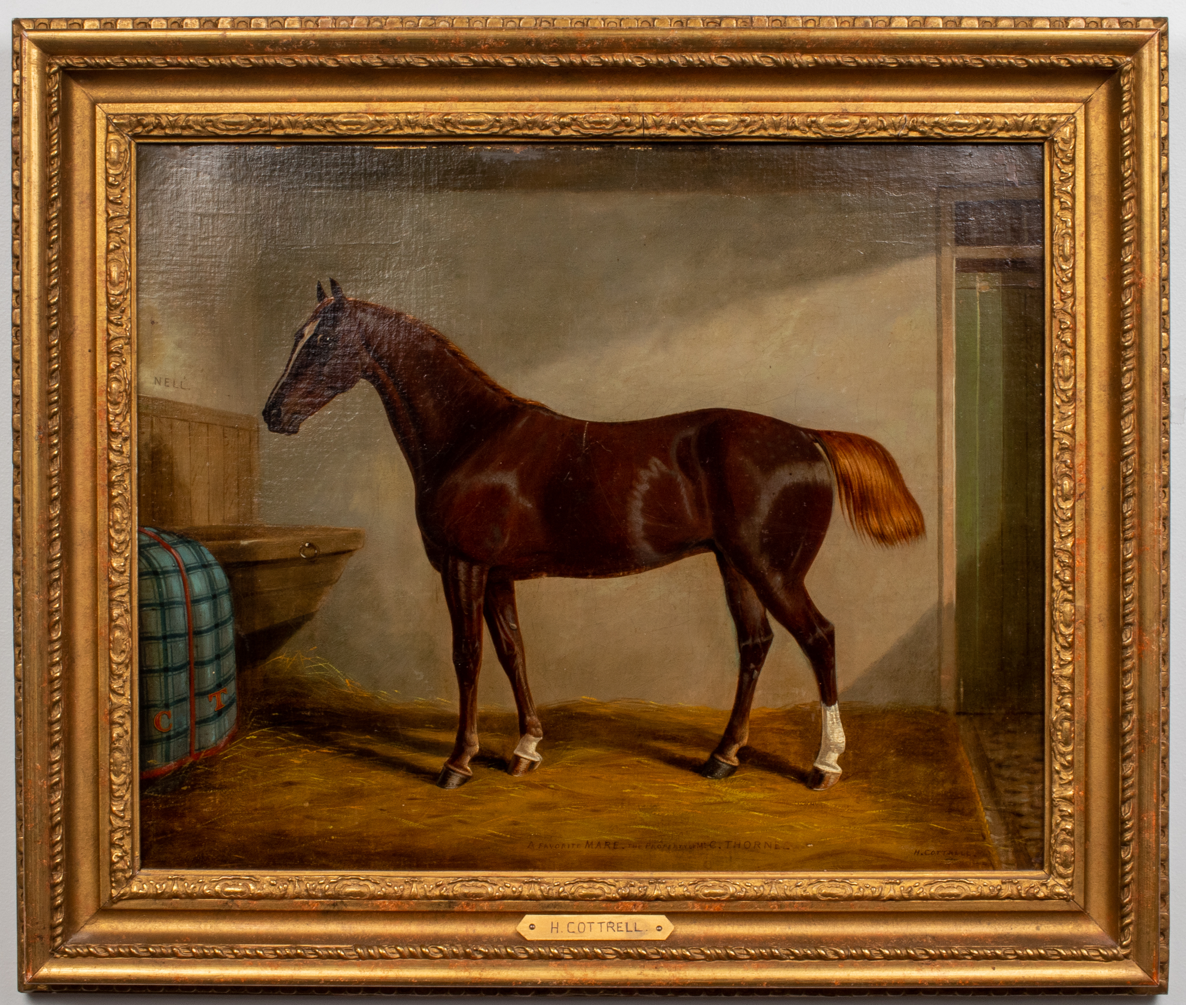 H. COTTRELL EQUESTRIAN PORTRAIT OIL
