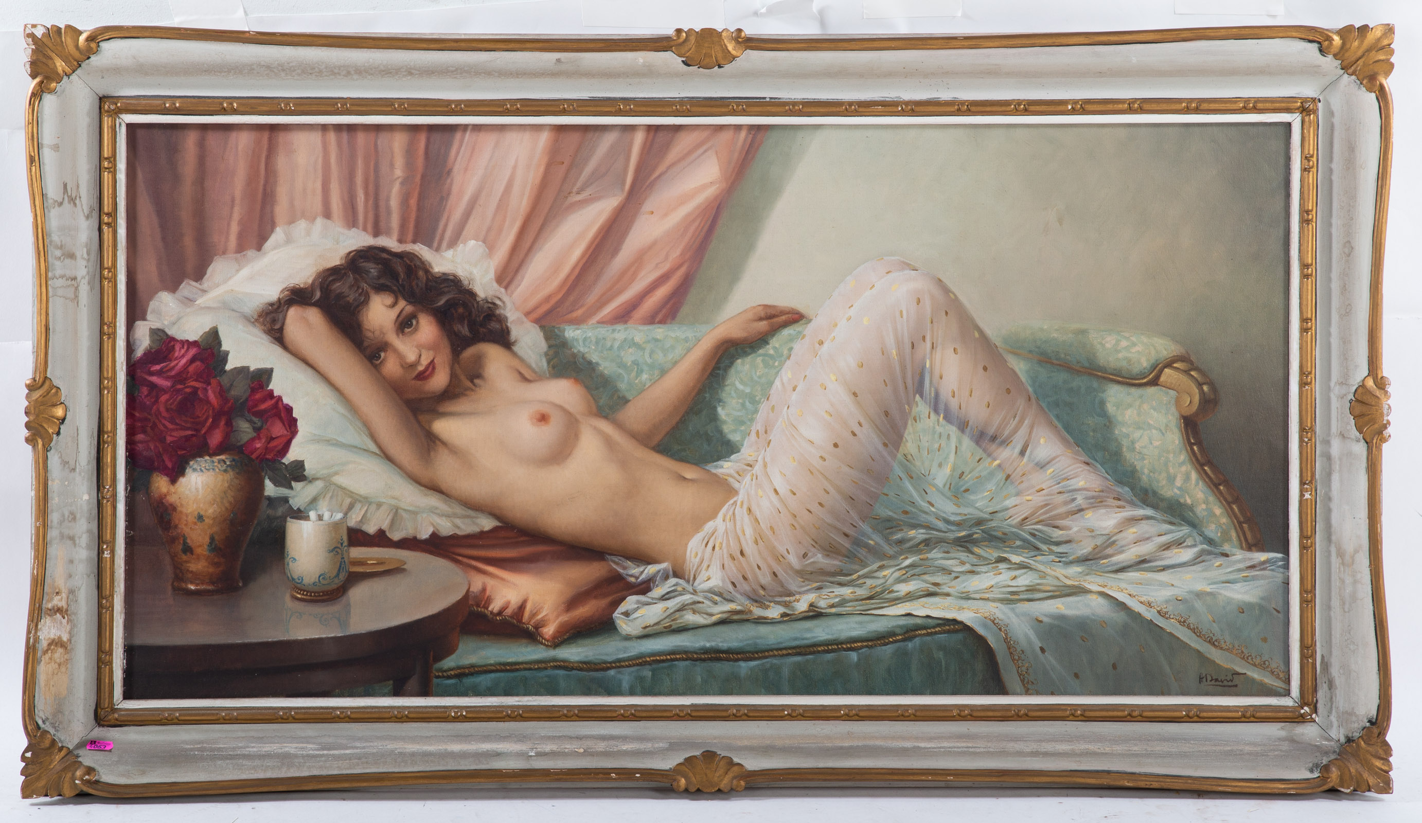 H. DAVID. RECLINING FEMALE NUDE,
