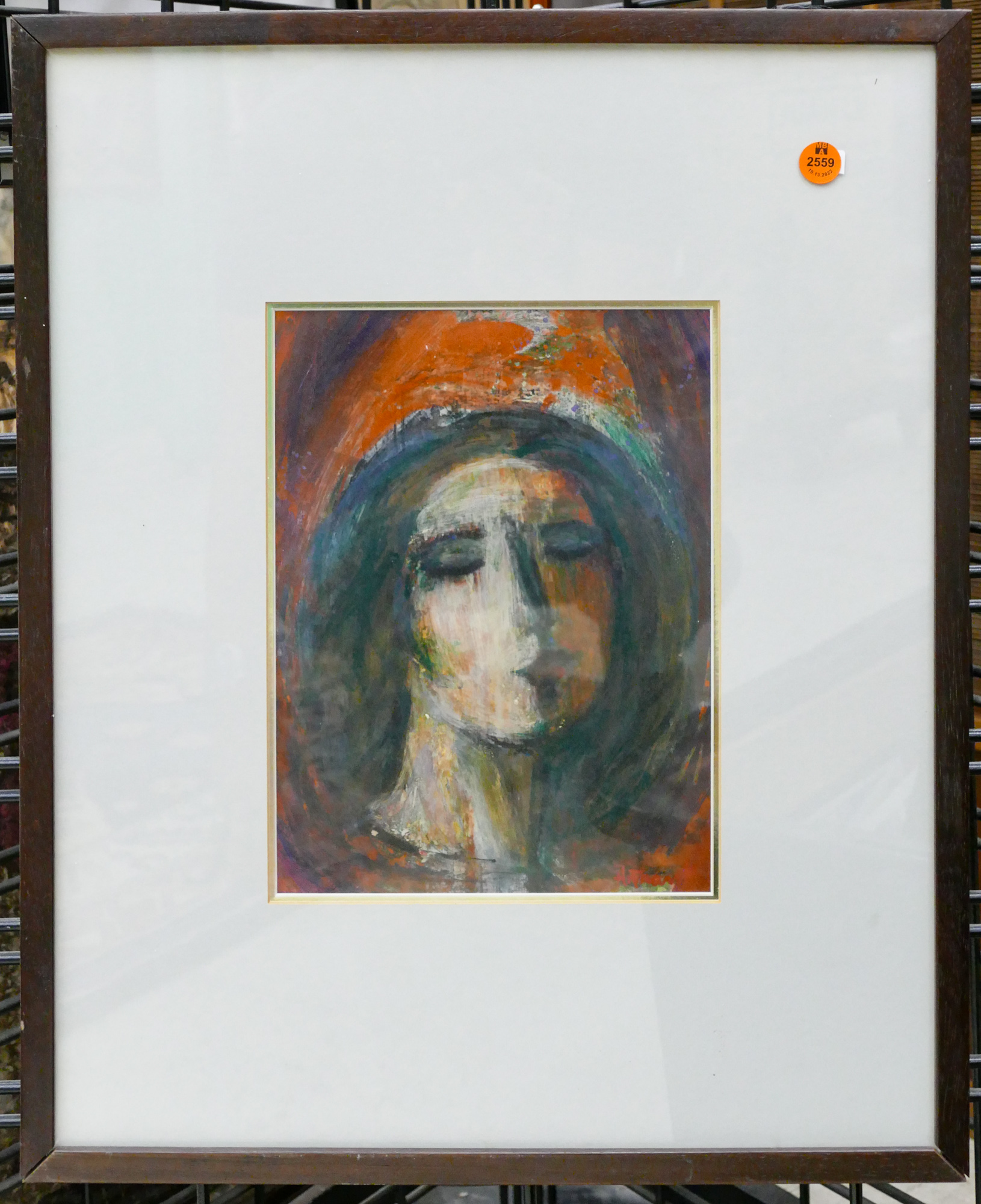 H. Frank Abstract Portrait Oil