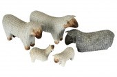 H. HUGHES: FIVE CARVED & PAINT