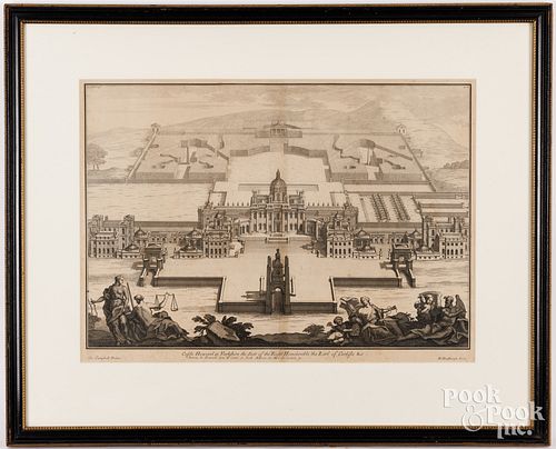 H. HULSBERGH ENGRAVING OF CASTLE