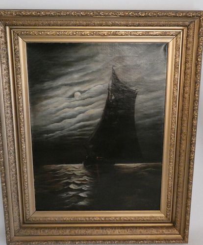 H. JEFFREY MOONLIGHT SAILBOAT