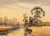 H McDowall/River Landscape/sig