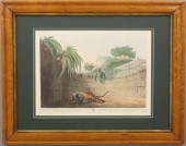 H. MERKE AQUATINTA 19th Centur