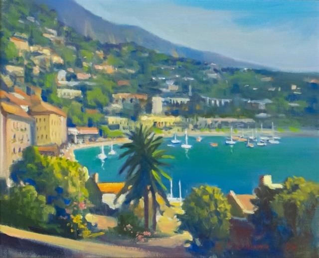H. TAKAYAMA BAY LANDSCAPE OIL ON