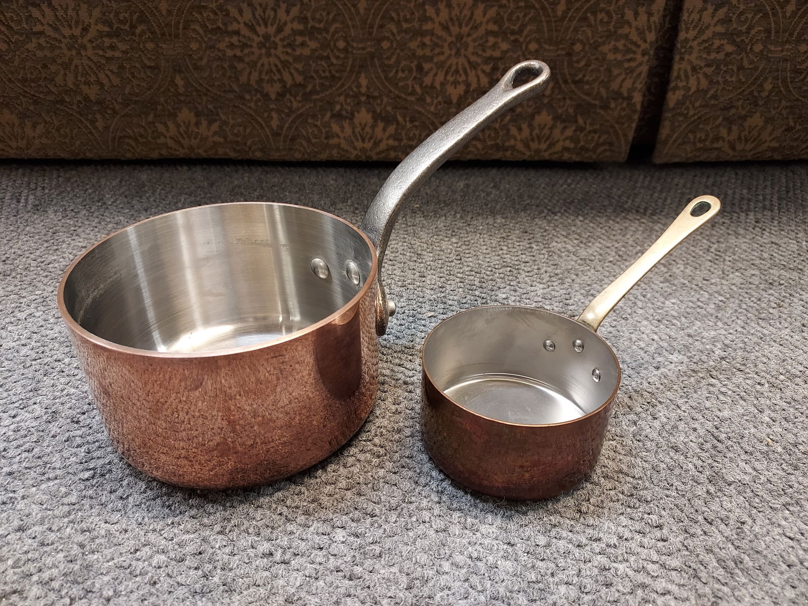 H? TWO FRANCE COPPER POTS - ONE