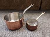H? TWO FRANCE COPPER POTS - ON