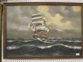 H. Van Hoek Oil Sailing Ship a