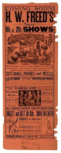 H. W. FREED'S NEW SHOWS.H. W.