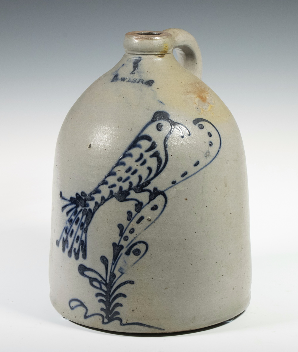 H. WESTON STONEWARE JUG WITH BIRD