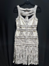 H1013 HERVE LEGER BLACK AND WH