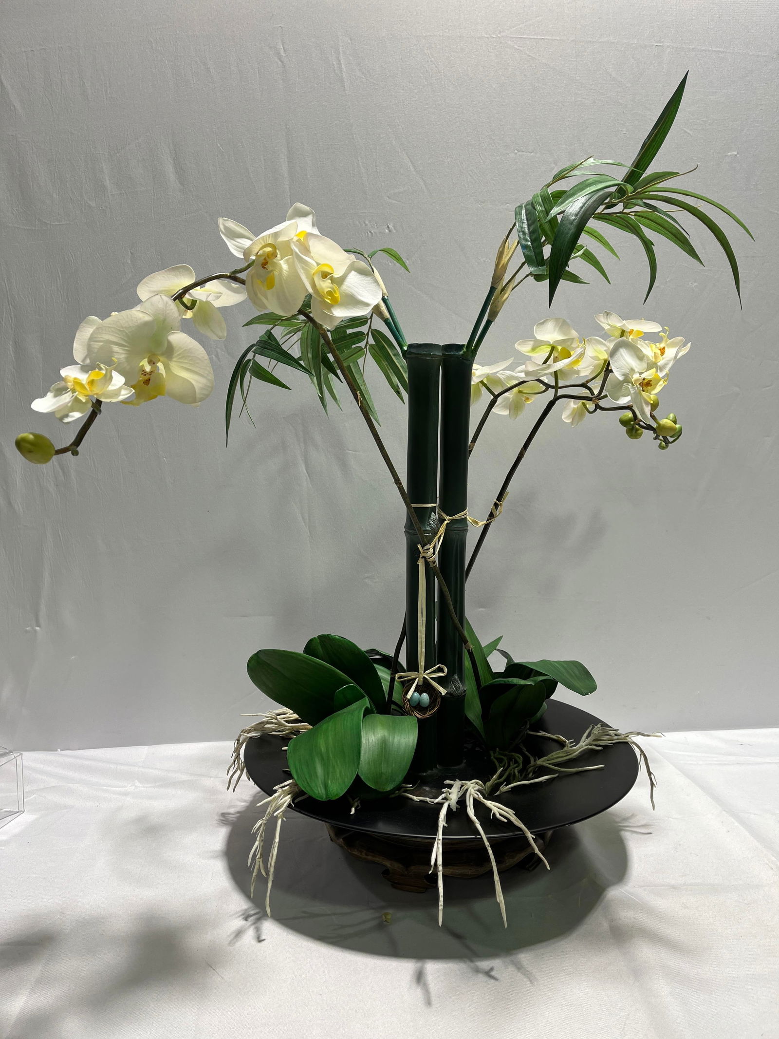 H1053 SILK ORCHID & FAUX BAMBOO
